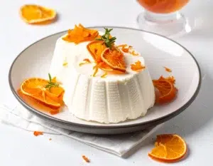 dessert à la ricotta et orange servi dans le menu degustation italien du Restaurant Villa serafina